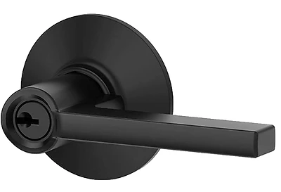 Latitude Lever Matte Black Keyed Entry Lock F51alat622