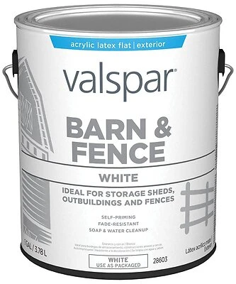 1 Gallon Latex Paint & Primer In One Flat Barn & Fence Paint, White