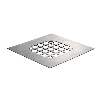 Brushed Nickel Square Snap-in Drain Cover For Shower - 4-1/4 In. Stainless Steel