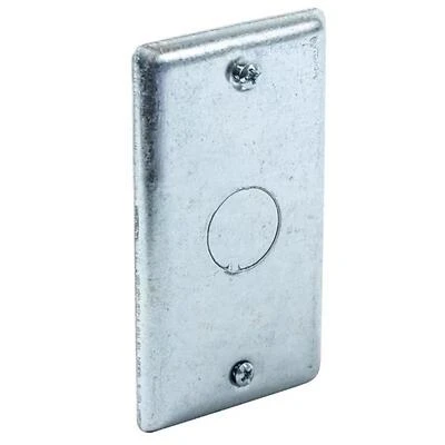 Southwire G19430-UPC Steel Handy Box Cover, 1/2 In. Knockout, 4 x 2-1/8 In.
