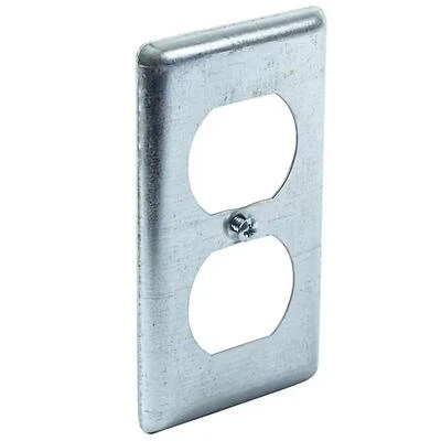 Duplex Receptacle Handy Box Cover 4 In. X 2-1/8 In. Zinc-plated Steel
