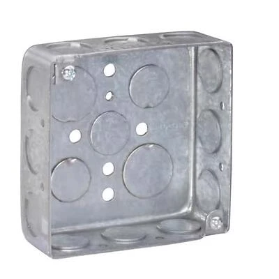 Southwire 52151-1/2DR-UPC 4 In. x 4 In. Drawn Steel Square Electrical Box With Knockouts