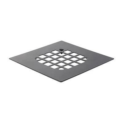 Matte Black Square Snap-in Shower Drain Cover, 4-1/4 In., Stainless Steel