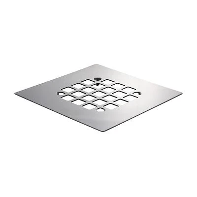 Chrome Square Snap-in Shower Drain Cover, 4-1/4 In., Stainless Steel