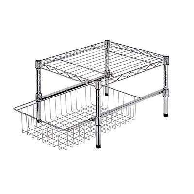 Cabinet Organizer, Stacking/Sliding, Chrome
