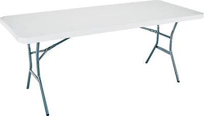 6 Ft. X 30 In. White Granite Fold-in-half Table With Steel Frame