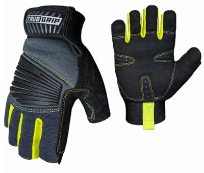 Pro Fingerless Gloves, Padded Palm, Men's L