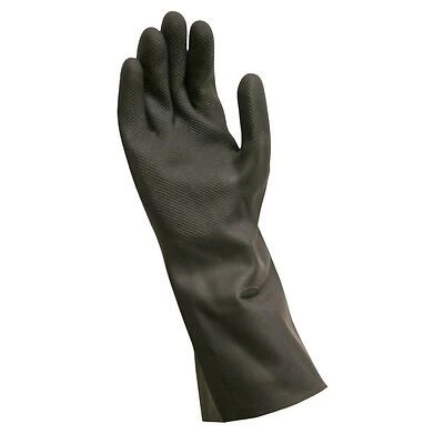 Neoprene Work Gloves, Long Cuff, Black, Men's Large