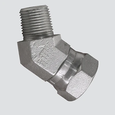 45 Degree Hydraulic Adapter, 3/8-In. MP x 1/2-In. FP Swivel