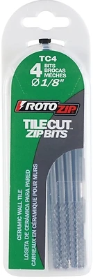 Tc4 1/8 In. Carbide Zip Bit For Tile Cutting (4-pack) - Ideal For Ceramic & Plaster