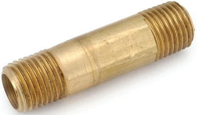 Anderson Metals Brass Pipe Nipple, 3/8 In. MP x 1/8 In., 2 In. L