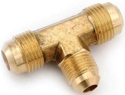 1/2 In. X 3/8 In. Brass Forged Flare Reducing Tee, 5 Pk