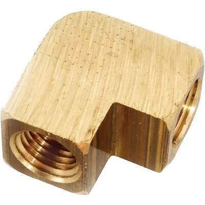 Pipe Fitting, Brass Elbow, 90 Degree, Lead Free, 1/4 In. FPT