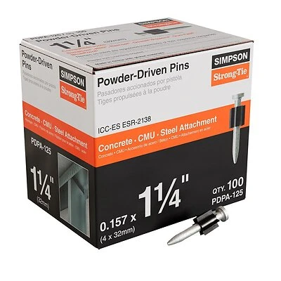 Pdpa-125 1-1/4 In. Structural Steel Fastening Pin (100 Pk) 0.157 In. Shank