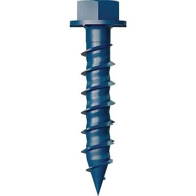 Titen Turbo 1/4 In. X 1-1/4 In. Hex-head Concrete And Masonry Screw, Blue