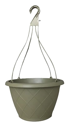 Southern Patio HH1224OG Woven Hanging Basket, Olive Green, 12 In.