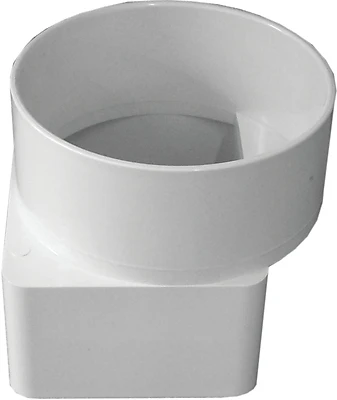 PVC Offset Downspout Adapter, 3 x 4 x 4 In.
