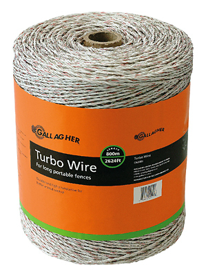 Electric Fence Turbo Wire, Ultra White, 1/16-In. x 2,624-Ft.