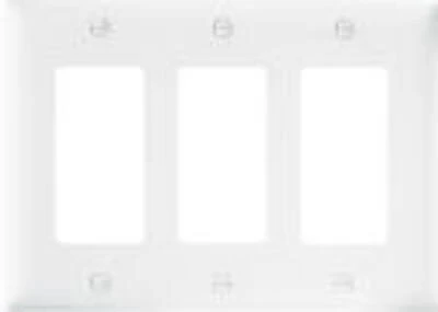 Pass & Seymour 3 Decorator Opening Nylon Wall Plate, 3-Gang, White