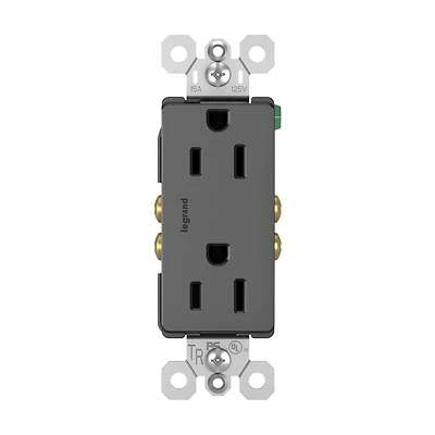 Pass & Seymour Child Safety Outlet, Black, 2-Pole, 15-Amp, 125-Volt