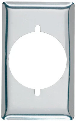 Legrand S384CCC10 Single Receptacle Wallplate, 7.8 in L, Standard, 1-Gang, Metal, Silver, Chrome, Wall