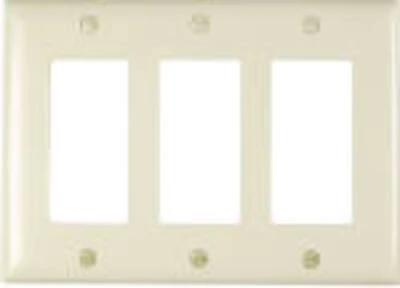 Pass & Seymour 3-Opening Nylon Wall Plate, Light Almond