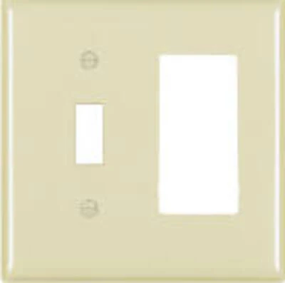 Pass & Seymour Ivory 1-Toggle & 1 Decorator Opening Nylon Wall Plate