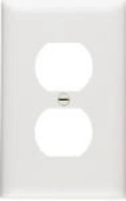 Pass & Seymour Wall Plate, 1-Gang Duplex Outlet, White Nylon