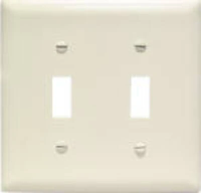 Pass & Seymour 2-Toggle Opening Nylon Wall Plate, Light Almond