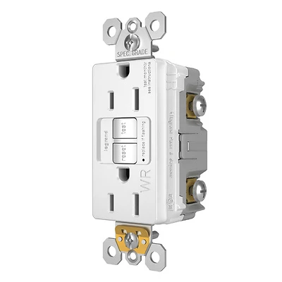Pass & Seymour GFCI Receptacle, 15A, White