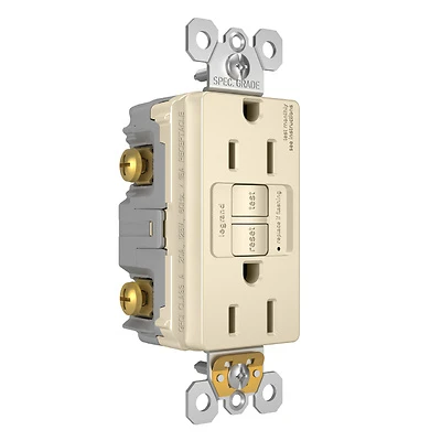Pass & Seymour GFCI Outlet, 15A, Light Almond
