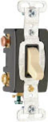 Pass & Seymour Premium 3-Way Toggle Switch, 15A, Ivory