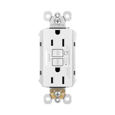 Pass & Seymour GFCI Receptacle, 15A, White