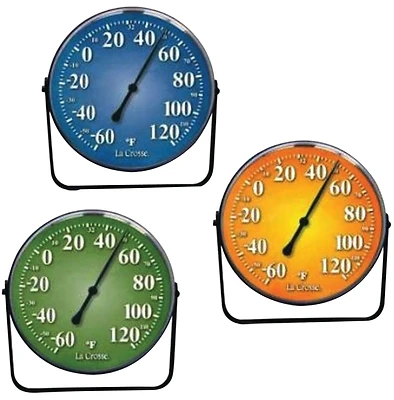5 In. Assorted Color Dial Thermometer With Bracket - Navy, Green, Berry