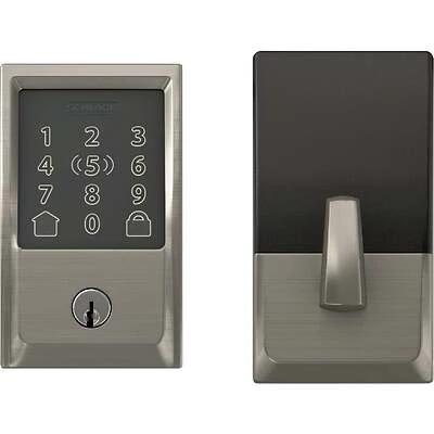 Encode Plus Smart Wifi Deadbolt With Century Trim In Satin Nickel