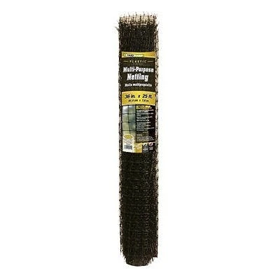 Multi-Purpose Mesh Netting, Black PVC, 3 x 25-Ft.