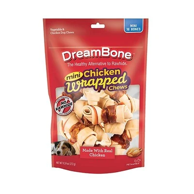 DreamBone Chicken and Vegetable Wrapped Mini Bones Chews Dog Treats - 16ct