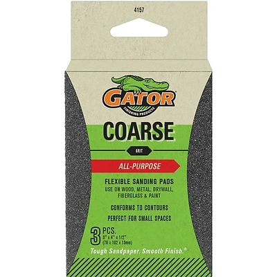 Sanding Pad, 60-Grit, 3 x 4-In., 3-Pk.