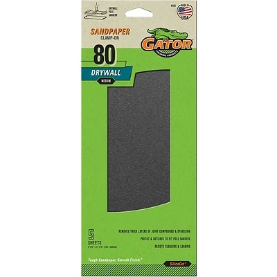 Drywall Paper, Medium Grit, 4-3/8 x 11-In., 5-Pk.
