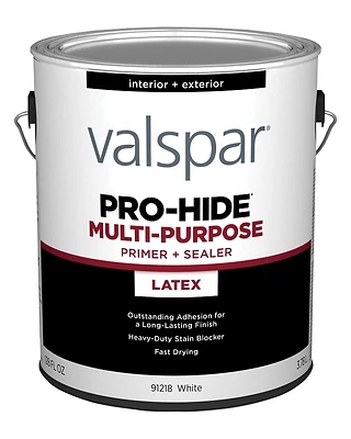 Pro-hide Waterborne Multi-purpose Primer & Sealer, White, 1 Gallon