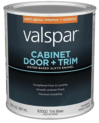 Cabinet, Door & Trim Waterborne Alkyd Semi-gloss Enamel, Tint Base, 1 Quart