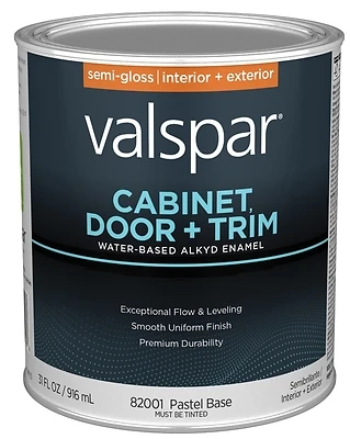 Cabinet Door & Trim Waterborne Alkyd Semi-gloss Enamel, Pastel Base, 1 Quart