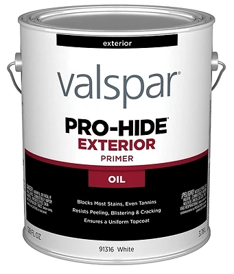 Pro-hide Exterior Oil Based Primer, White, 1 Gallon - Stain Blocking Formula