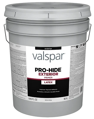 Pro-hide White Exterior Primer, 5 Gallon Container, Acrylic Latex