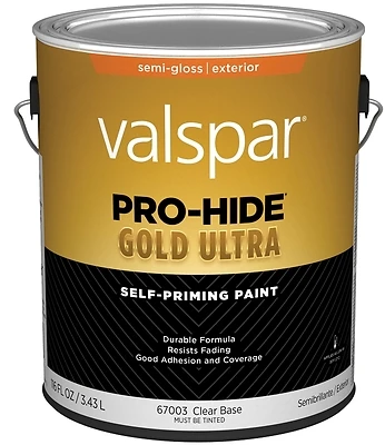 Pro-hide Gold Ultra Latex Semi-gloss Exterior House Paint, Clear Base, 1 Gallon