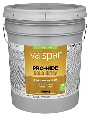 Pro-hide Gold Ultra Zero Voc Satin Interior Wall Paint, Tint Base, 5 Gallon