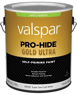 Latex Satin Exterior House Paint, Super One-coat White, 1 Gallon