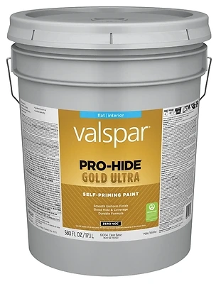 Pro Hide Gold Ultra Zero Voc Flat Interior Paint, Clear Base, 5 Gallon