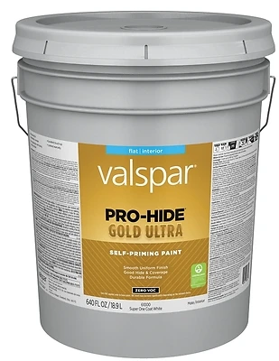 Zero Voc Latex Flat Interior Wall Paint, 5 Gallon, Super-one Coat White