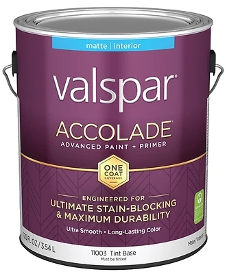 Valspar 028.0011003.007 Accolade Interior Wall Paint, Matte, 1 Gallon